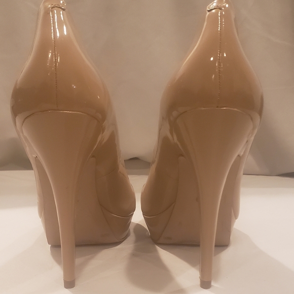 Jessica Simpson nude Heels stiletto platform pumps patent leather size 10 - Picture 8 of 11